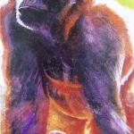 "WILLIE B"  Zoo Atlanta Series
24" x 48" Mixed Media on Reclaimed Wood Panel
SOLD