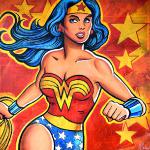 "WONDER WOMAN" 
48 x 48 - Mixed Media on Wood 
SOLD